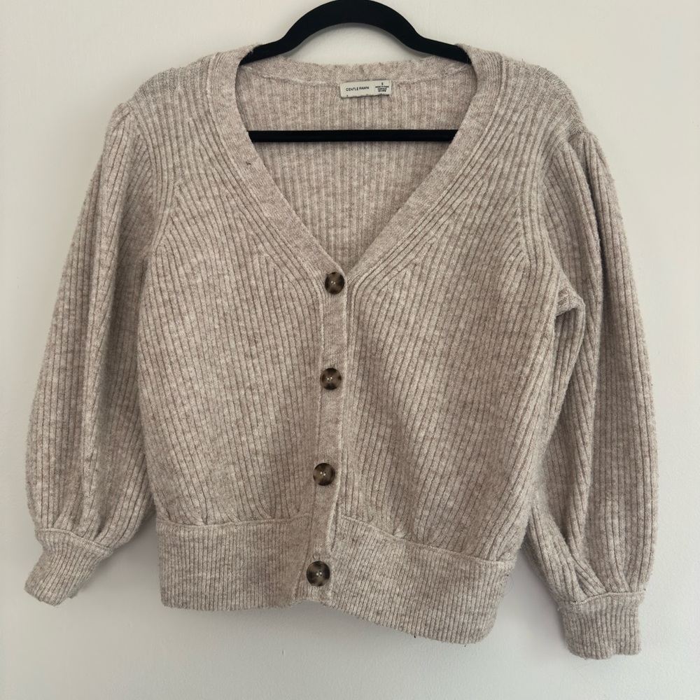 Gentle Fawn Beige Ribbed Cardigan